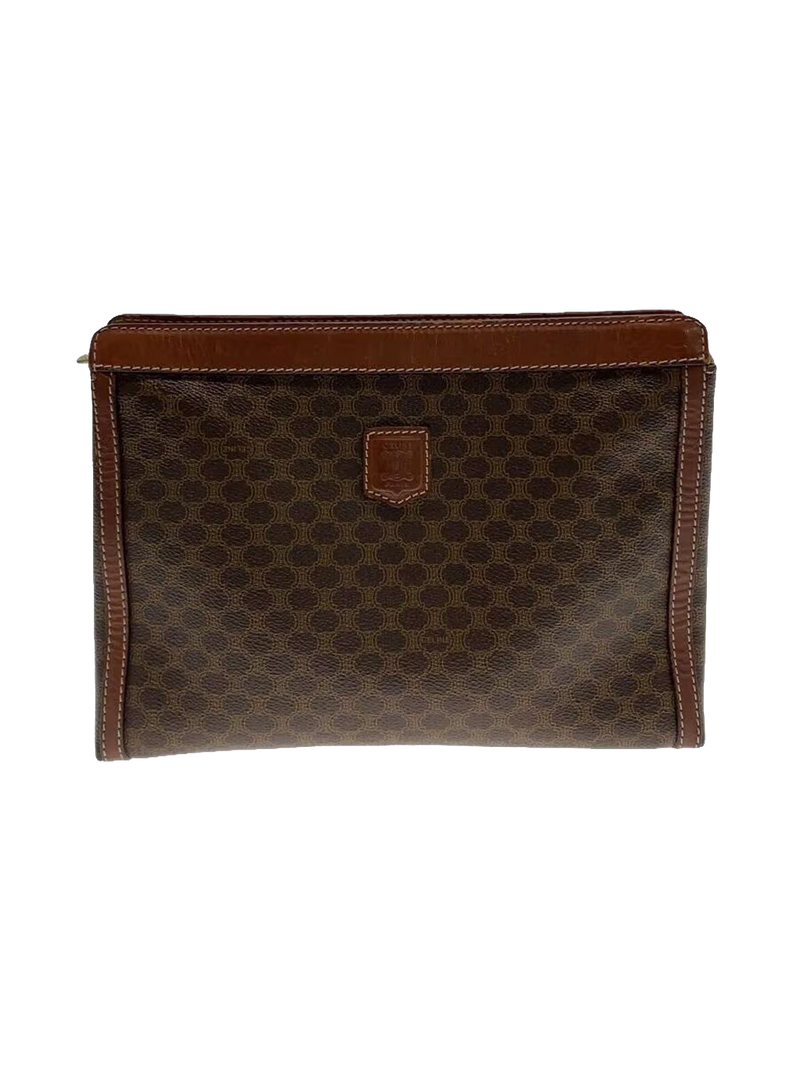 CÉLINE Pochette clutch toile Macadam marron