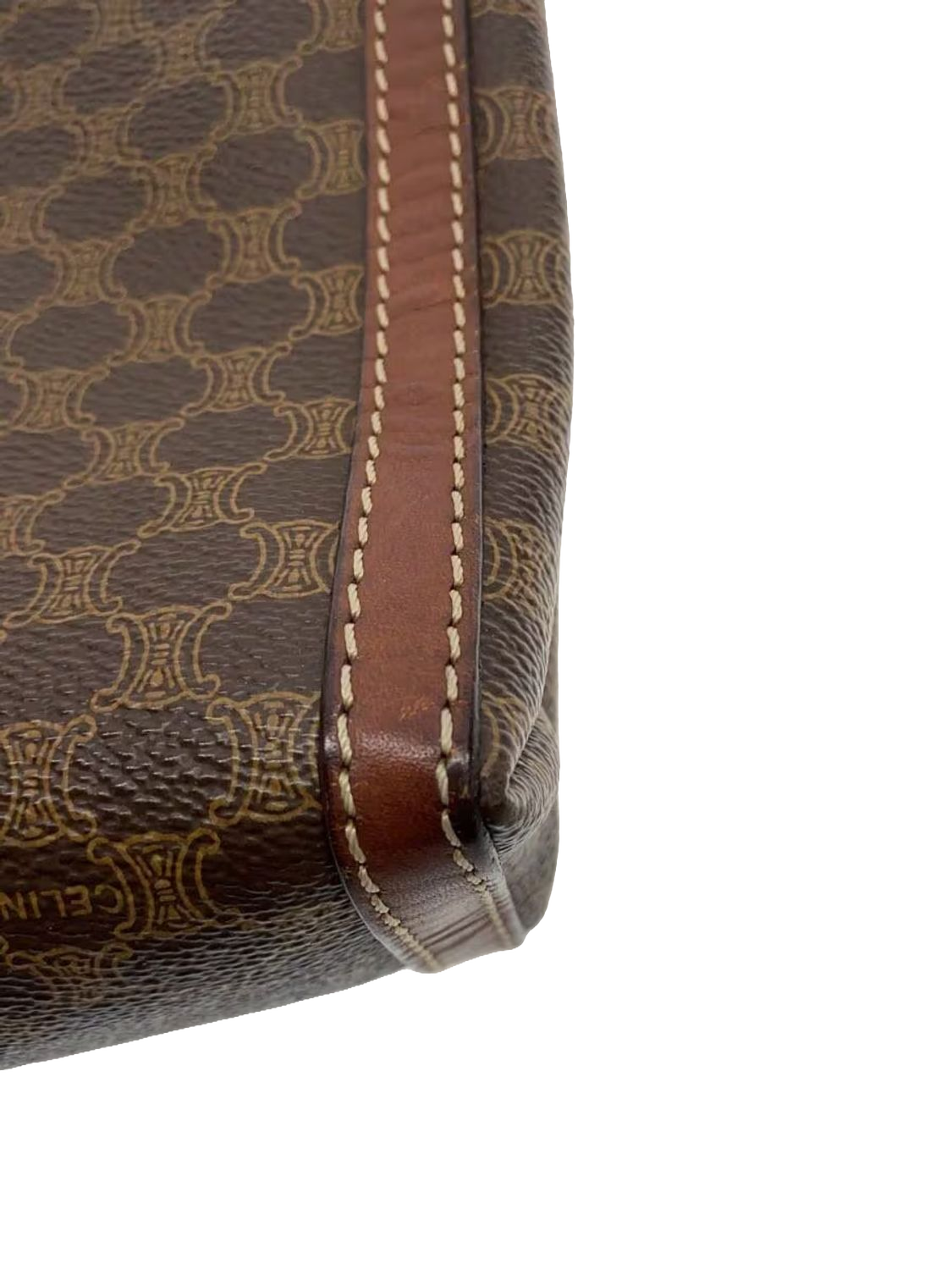 CÉLINE Pochette clutch toile Macadam marron