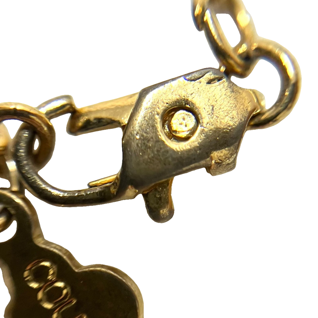 Courreges Necklace Gold Silver Heart Pendant Rhinestone Vintage Paris