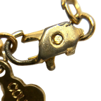 Courreges Necklace Gold Silver Heart Pendant Rhinestone Vintage Paris