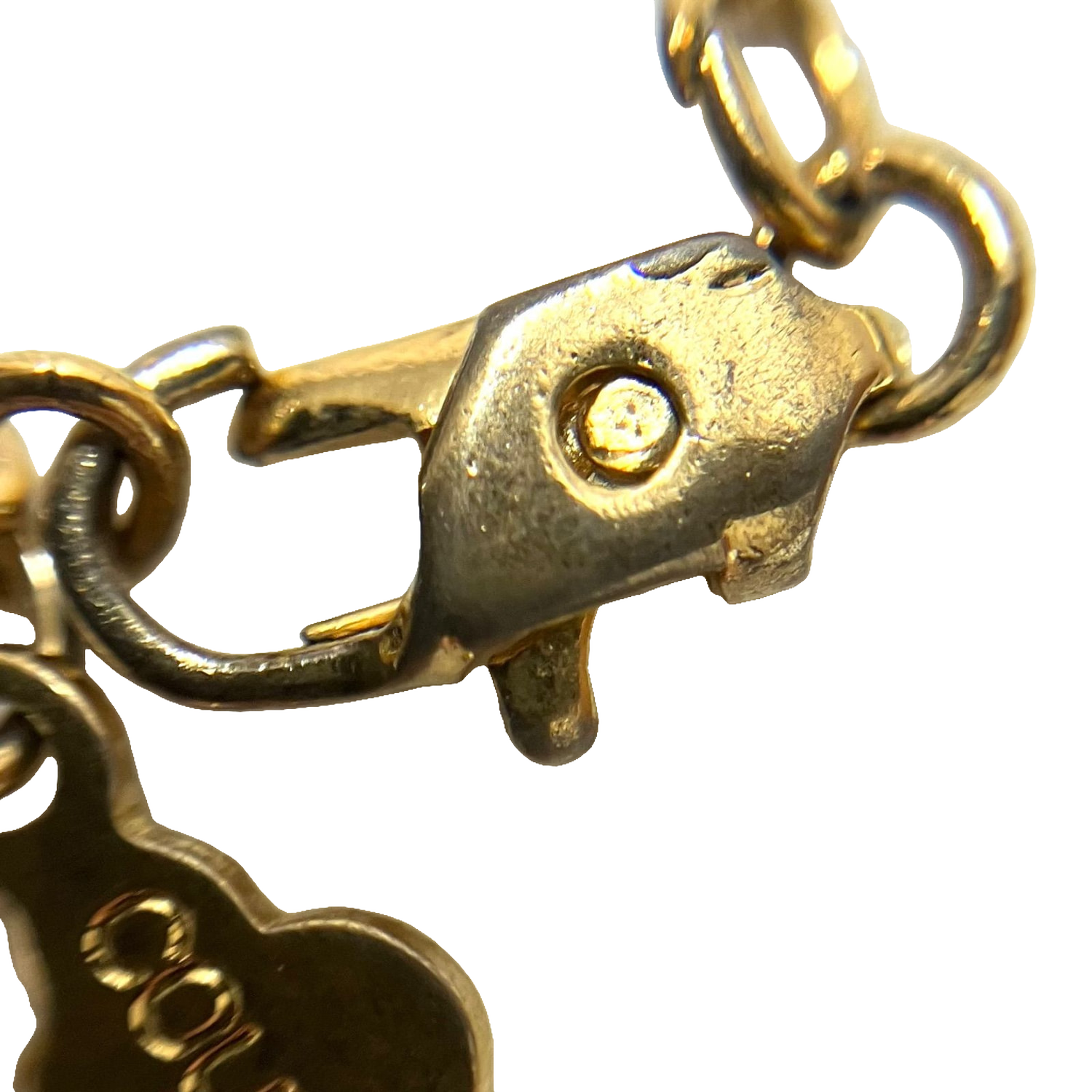 Courreges Necklace Gold Silver Heart Pendant Rhinestone Vintage Paris