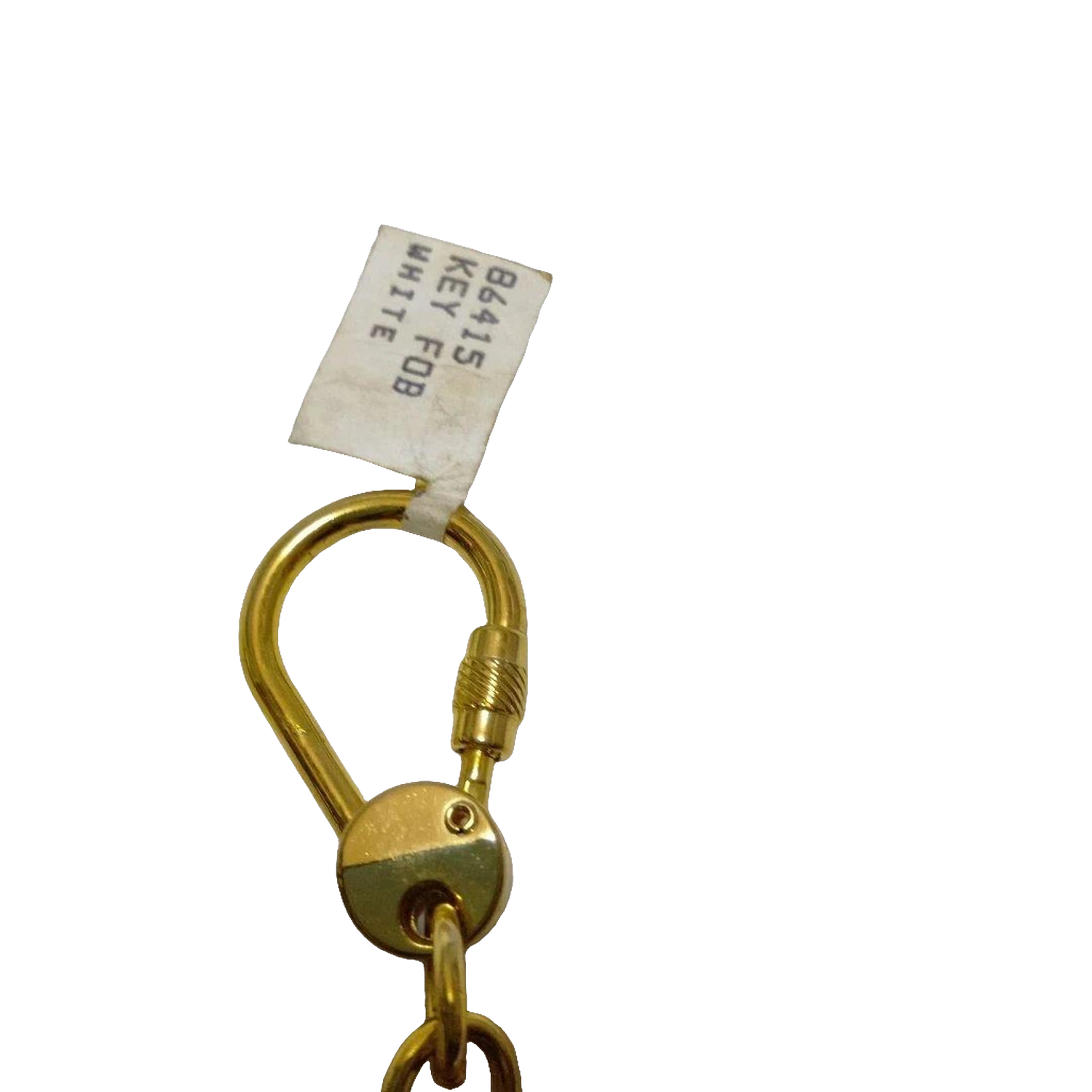 COURRÈGES Porte-clé logo AC émail jaune métal doré étiquette d'origine