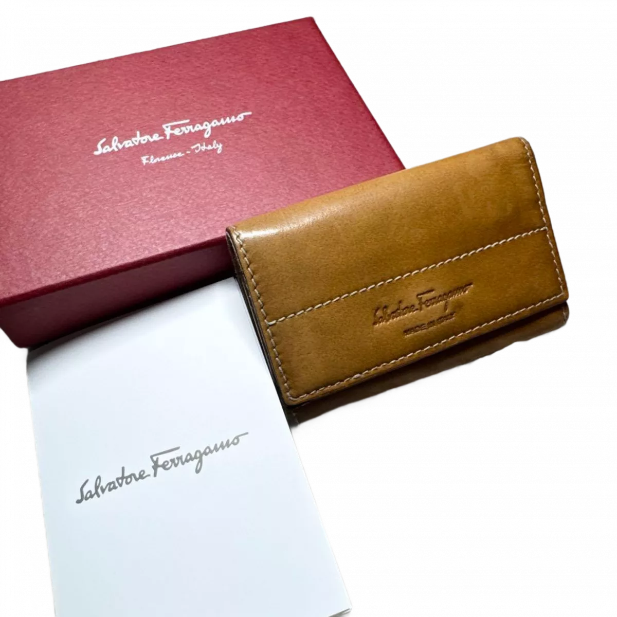 FERRAGAMO Porte-clé en cuir Salvatore Ferragamo, marron