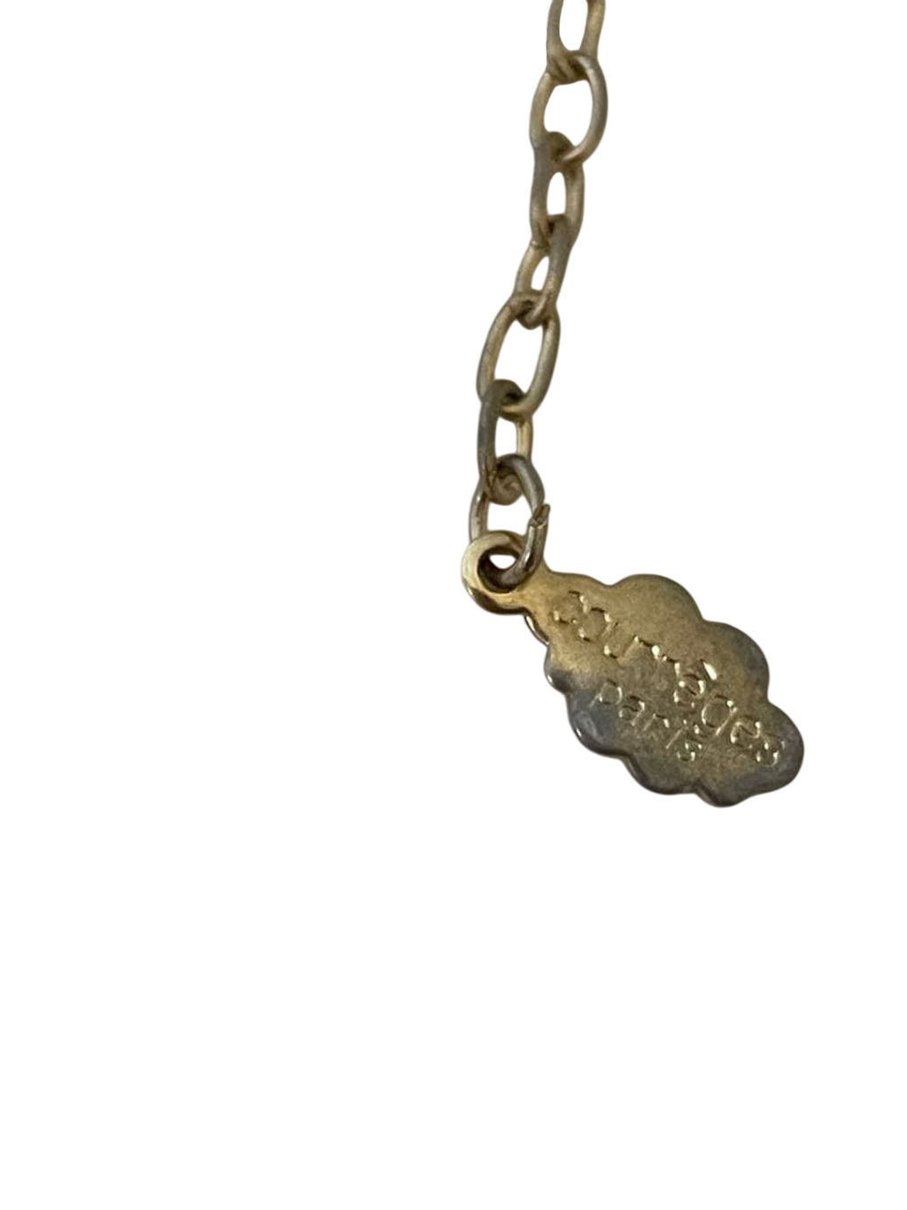 Courrèges Gold-Tone Logo Charm Necklace with Crystal