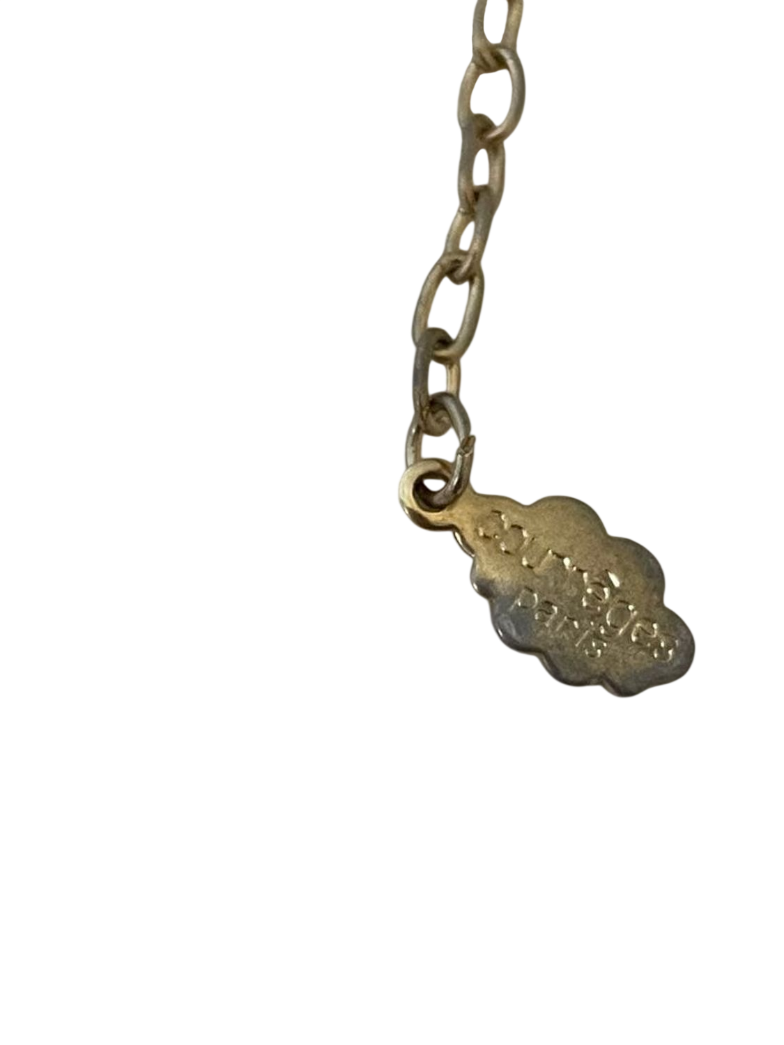 Courrèges Gold-Tone Logo Charm Necklace with Crystal