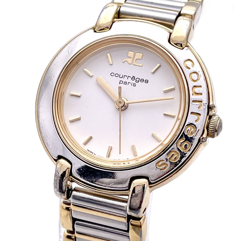 COURRÈGES Montre Courrèges V401-0720 pour femme, à quartz, combinaison or et argent