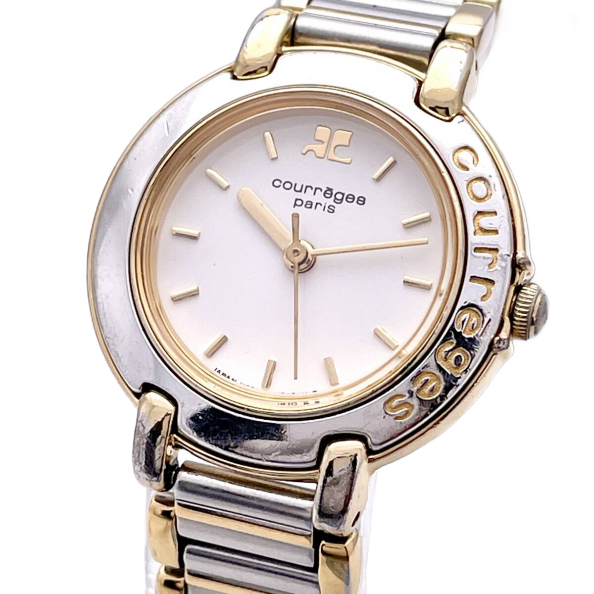 COURRÈGES Montre Courrèges V401-0720 pour femme, à quartz, combinaison or et argent
