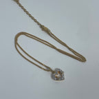 Courreges Long Rhinestone Heart Necklace