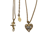 Lotx2 Collier Courreges (logo ac et perle) et Nina Ricci (coeur et logo nr argent)