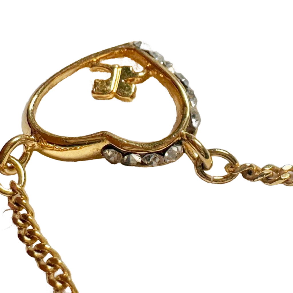 COURRÈGES Collier Cœur Or Logo avec Pierre