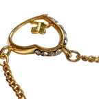COURRÈGES Collier Cœur Or Logo avec Pierre