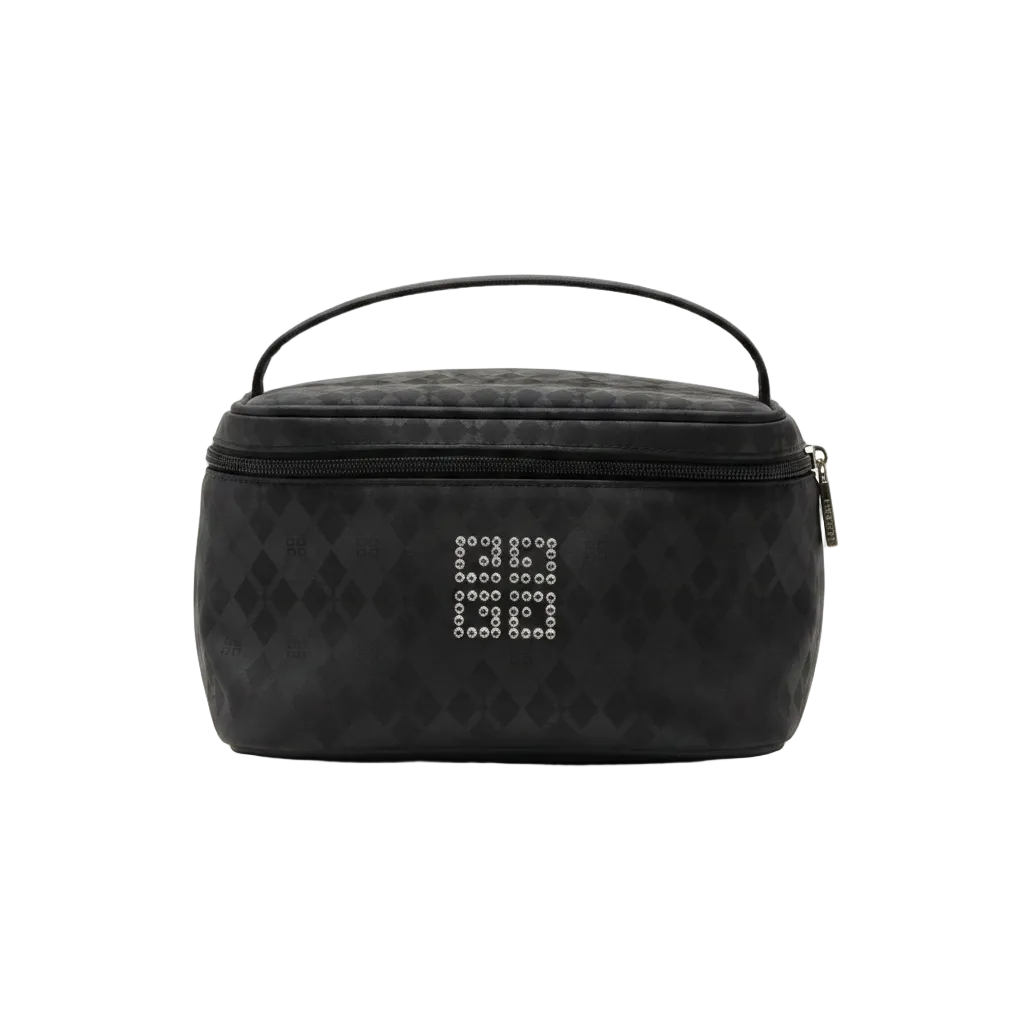 GIVENCHY Pochette de toilette à motif diamant noir et strass