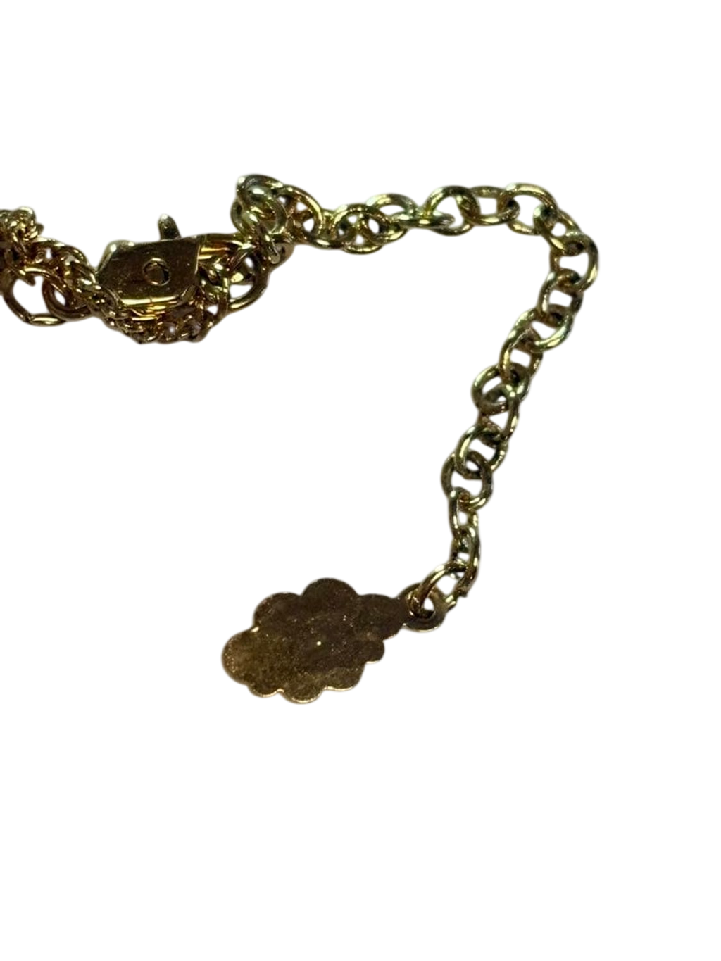 Courreges Gold Tone Logo Pendant Necklace