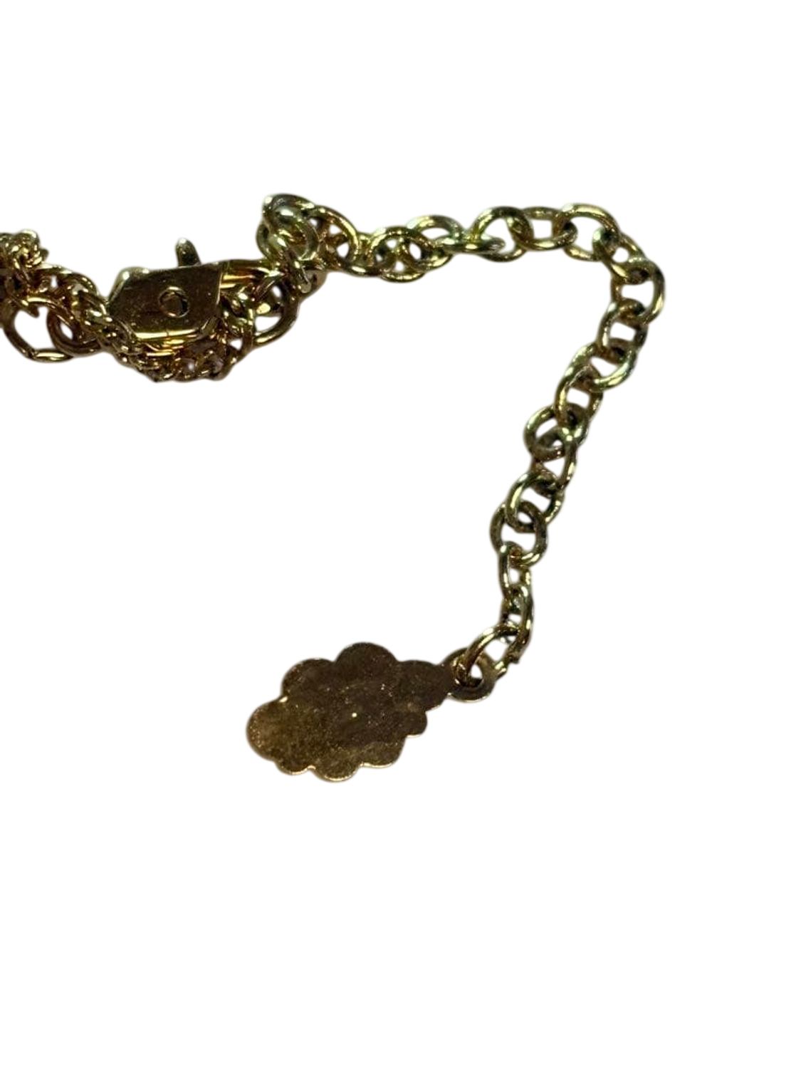 Courreges Gold Tone Logo Pendant Necklace