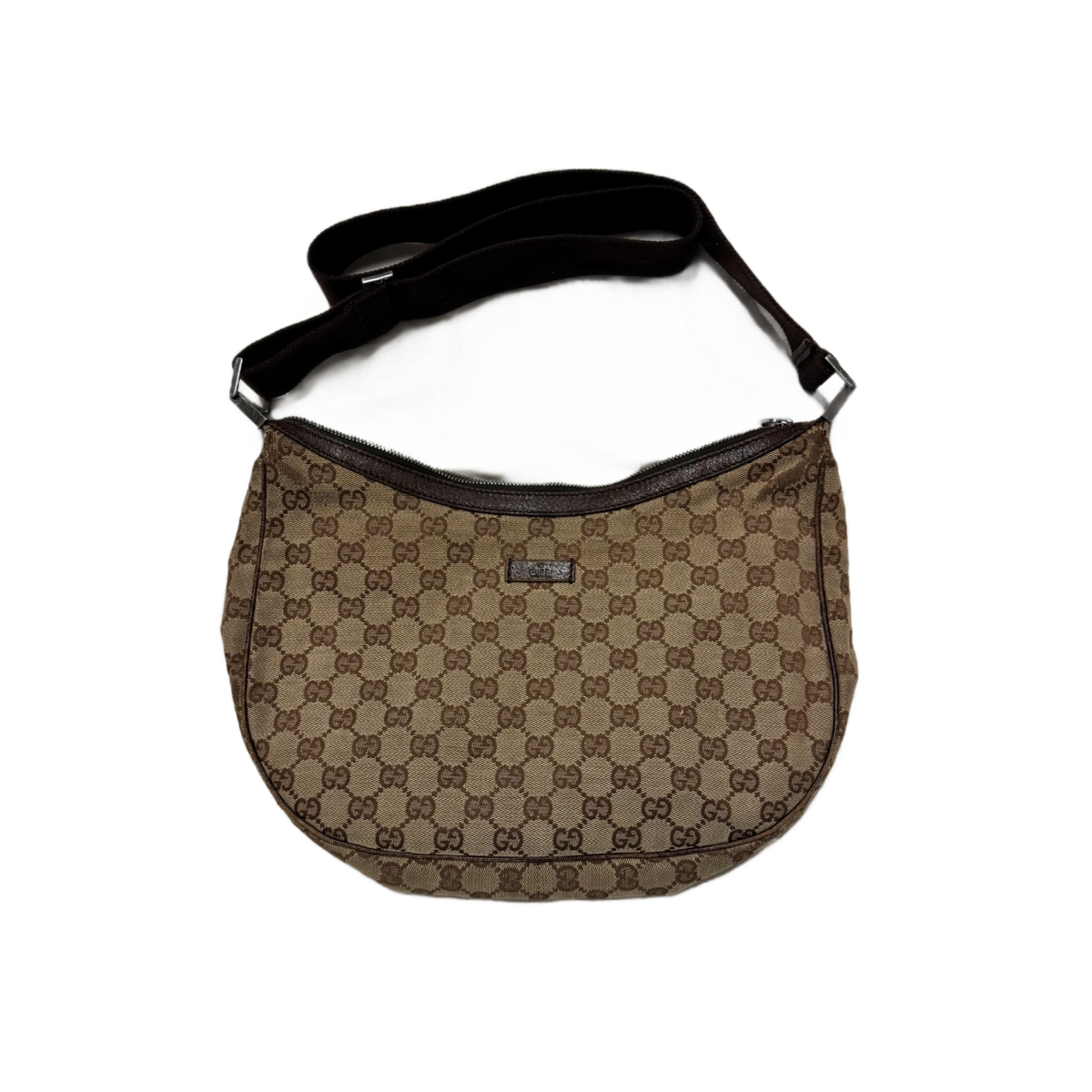 GUCCI Sac besace toile GG monogramme marron bandoulière tissu ajustable