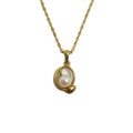 Courreges Necklace Gold Pearl Pendant Vintage Chain Women Jewelry