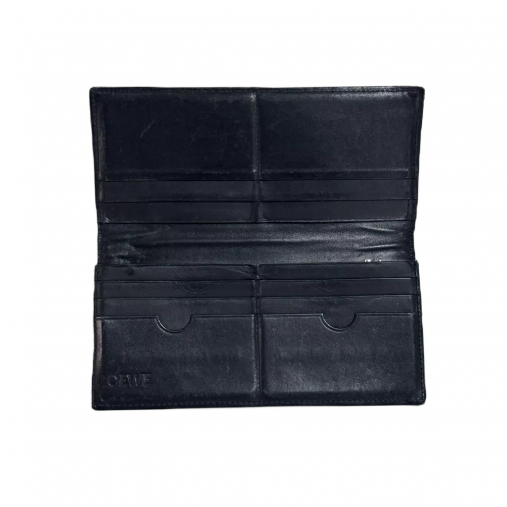 LOEWE Portefeuille long Loewe bleu sombre à rayure intérieur noir