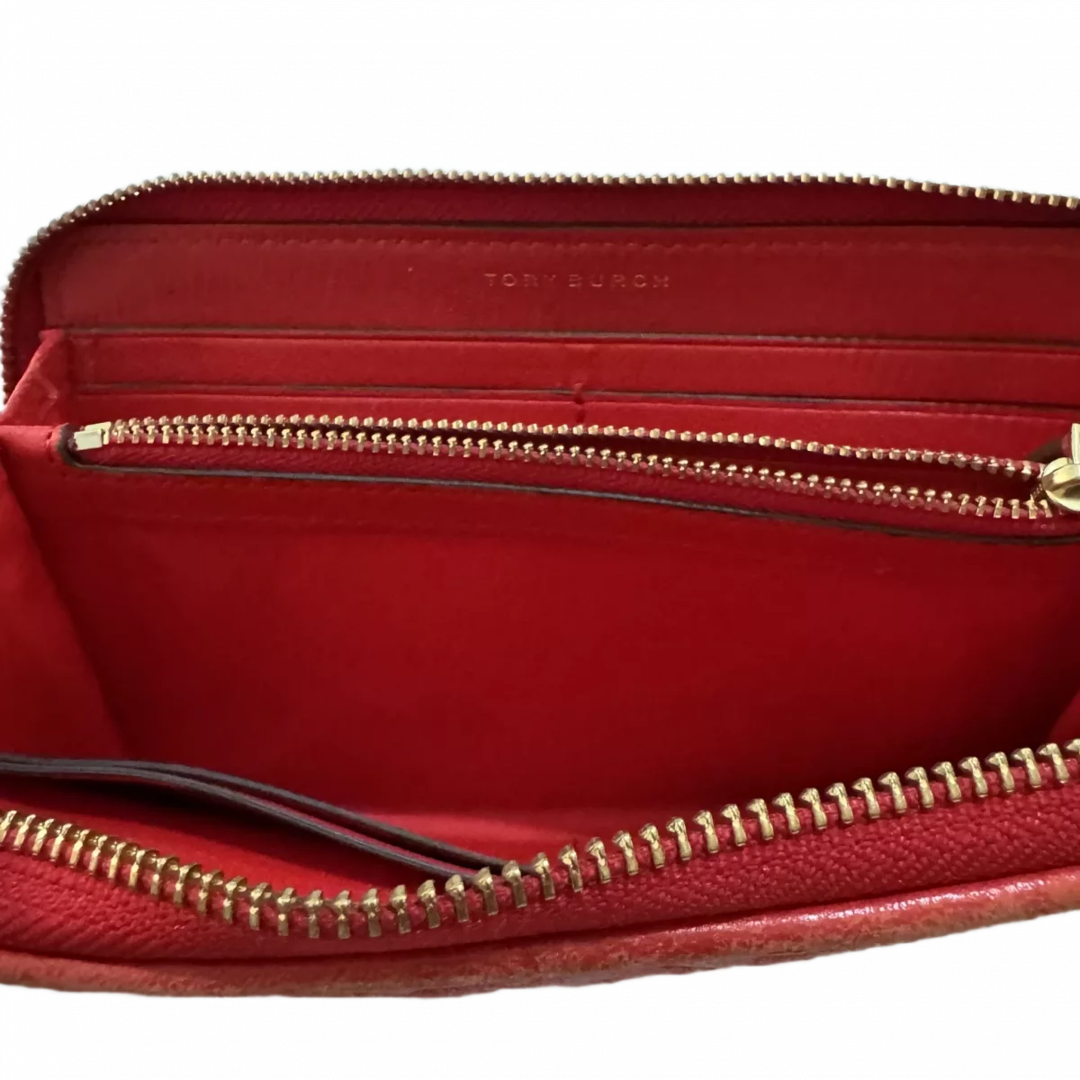 Tom Burch Portefeuille long rouge à relief