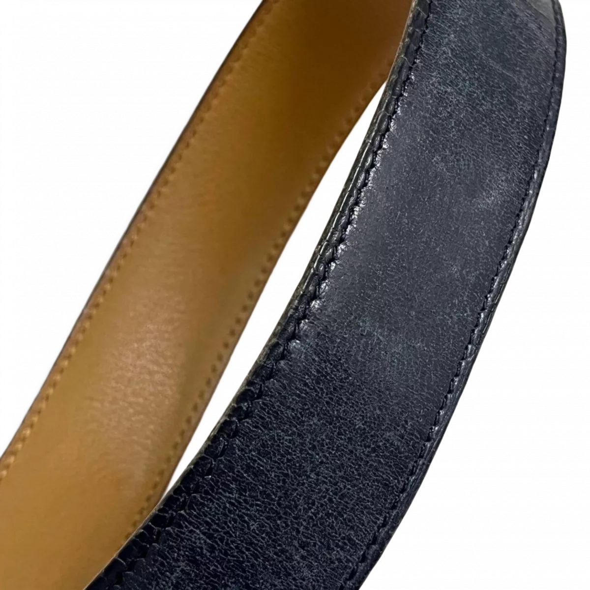 HERMÈS Ceinture Hermès Constance noir avec boucle en H or, poinçonnée ◯G, 1977