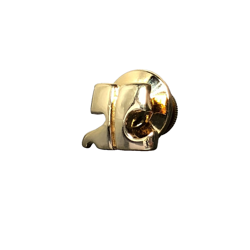 Courreges Pin Gold Vintage Logo Lapel Badge Clutch Back Charm