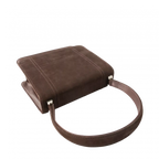 COURRÈGES Sac à main cuir suédé MARRON petit femme forme carrée