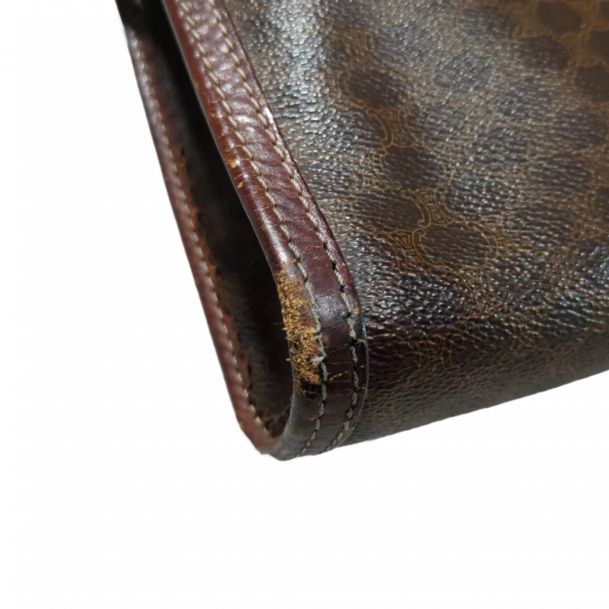 CELINE Pochette Celine en cuir PVC Macadam PM