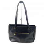 COURRÈGES Sac cabas noir pour femme cuir grainé ancien logo wnametag