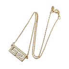 Givenchy Necklace Gold Greek Key Rhinestone Geometric Vintage Pendant