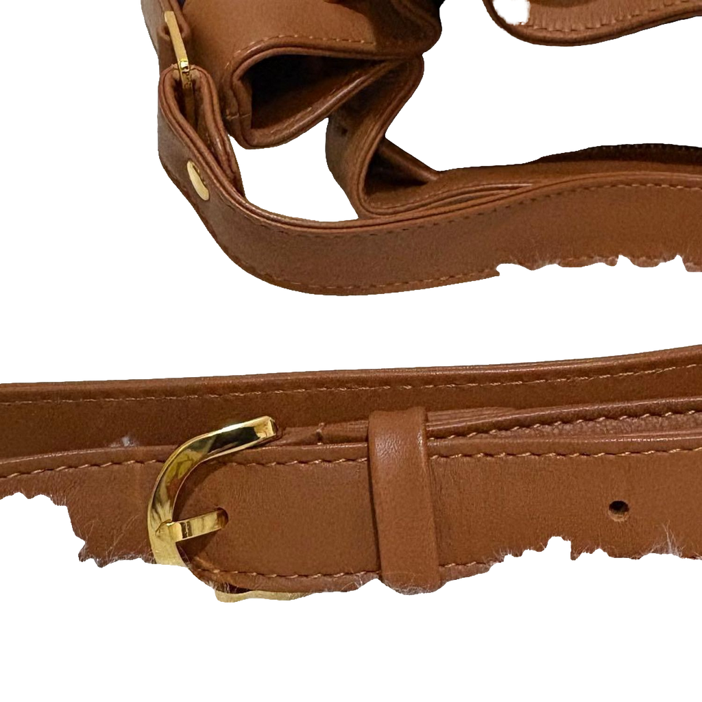 COURRÈGES Sac noé bucket bag bleu marine / camel (avec dustbag)