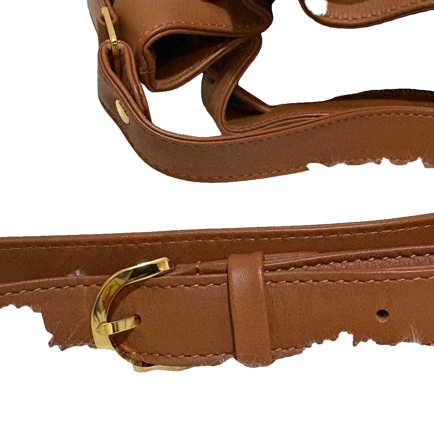 COURRÈGES Sac noé bucket bag bleu marine / camel (avec dustbag)