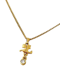 Courrèges Gold-Tone Logo Charm Necklace with Crystal