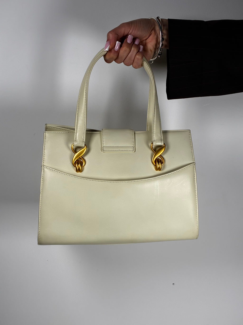 Ungaro Beige Twisted City Bag MM