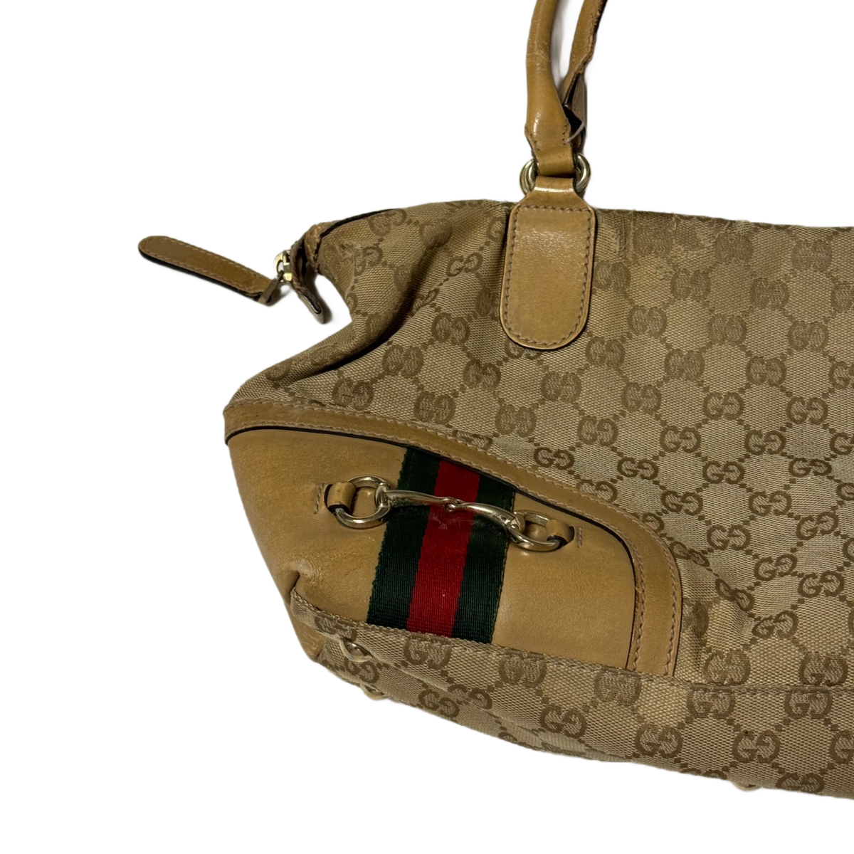 GUCCI Sac besace toile GG beige bande webvert/rouge Gucci