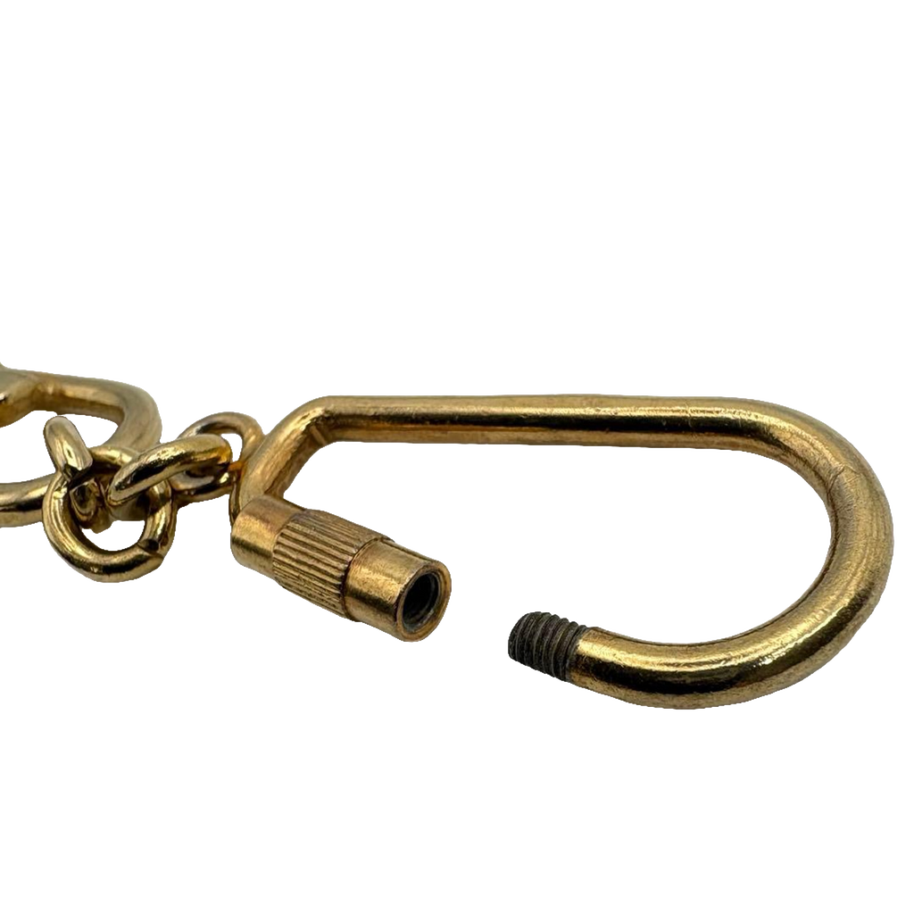 Courreges Keychain Gold Vintage AC Logo Enamel Charms Italy