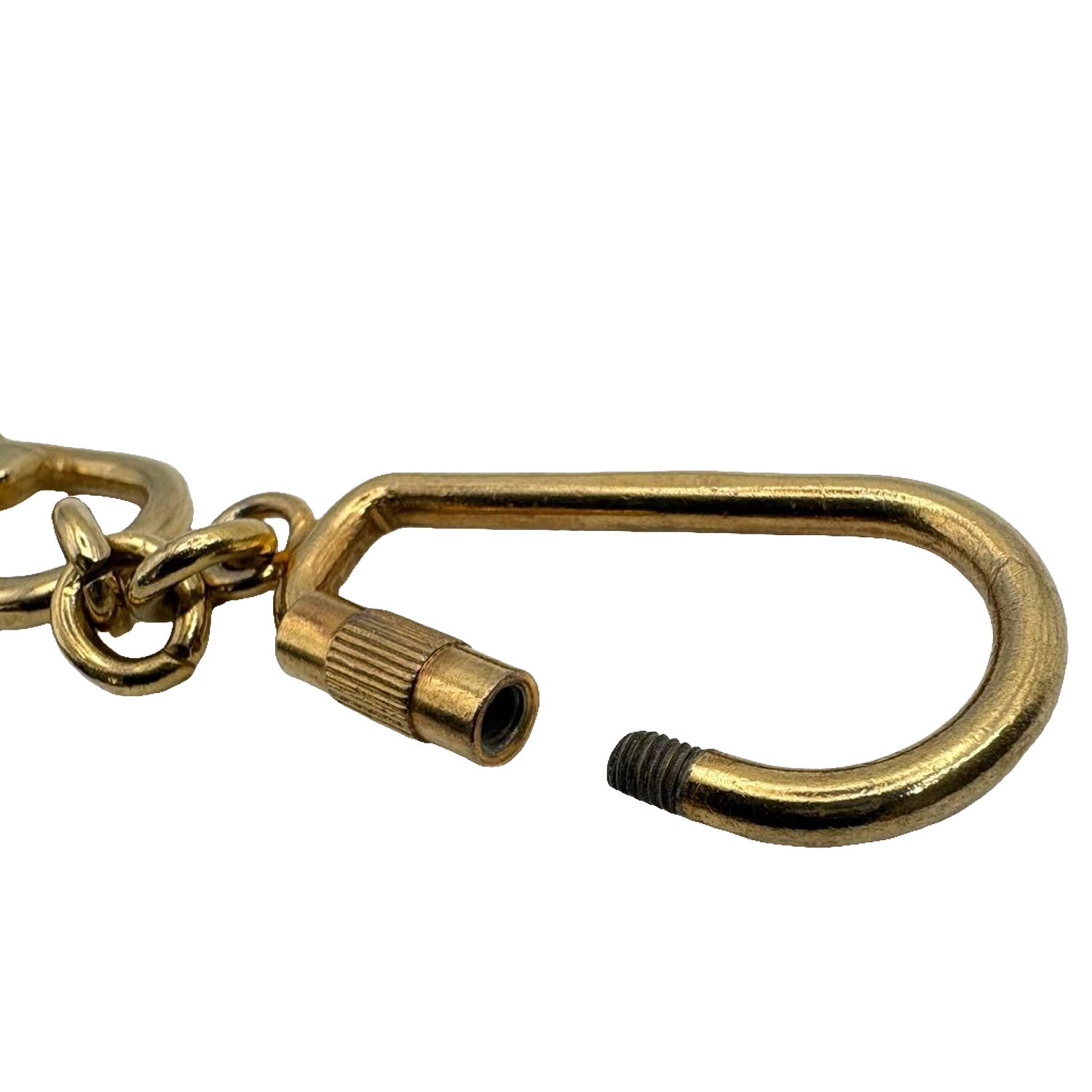 Courreges Keychain Gold Vintage AC Logo Enamel Charms Italy