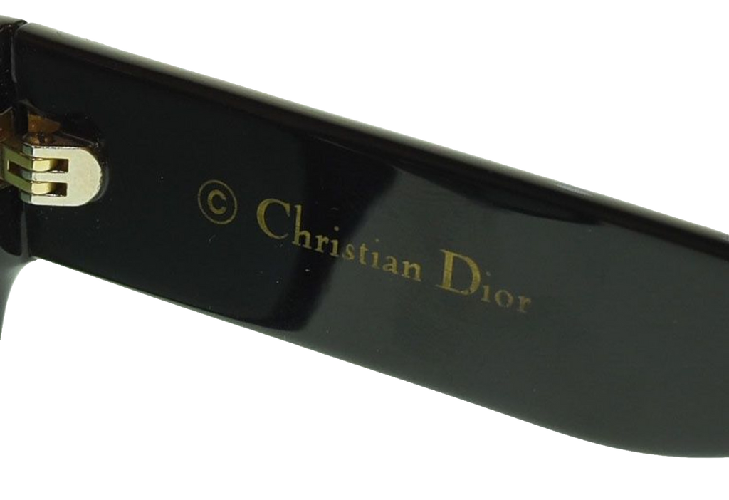 Christian Dior Sunglasses Black Cat-eye Gold CD Logo DDiorF Italy