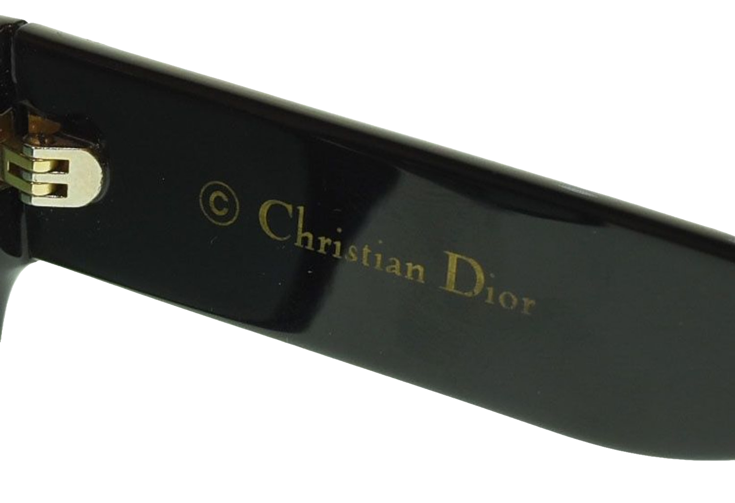 Christian Dior Sunglasses Black Cat-eye Gold CD Logo DDiorF Italy
