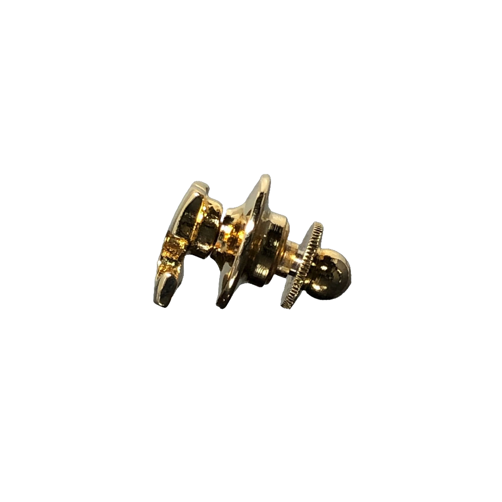 Courreges Pin Gold Vintage Logo Lapel Badge Clutch Back Charm