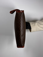 Céline Pochette Macadam en toile monogramme brun et cuir cognac