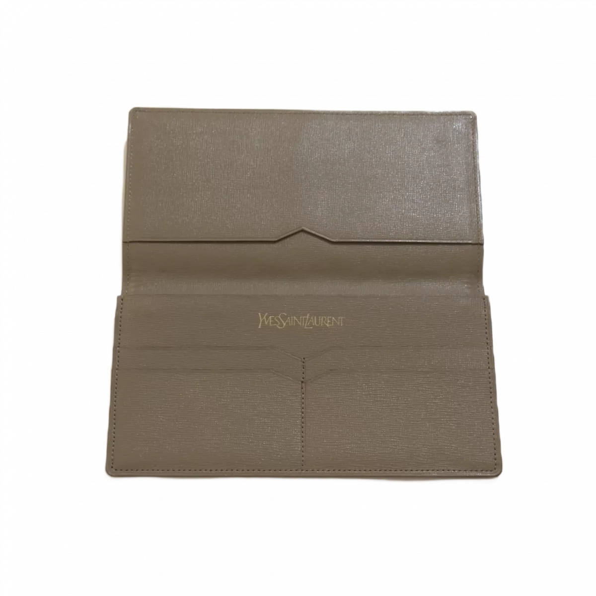 SAINT LAURENT Portefeuille long YSL toile beige&marron