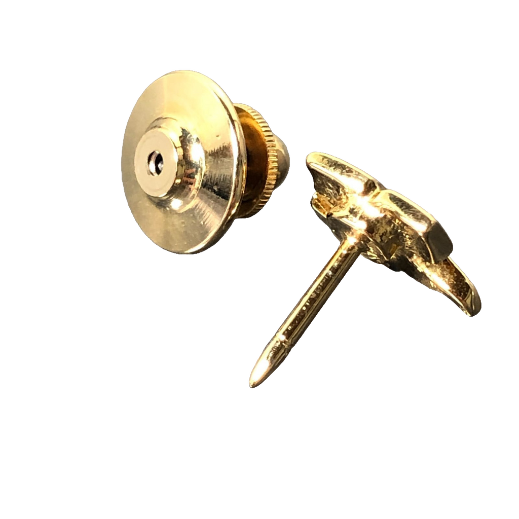 Courreges Pin Gold Vintage Logo Lapel Badge Clutch Back Charm