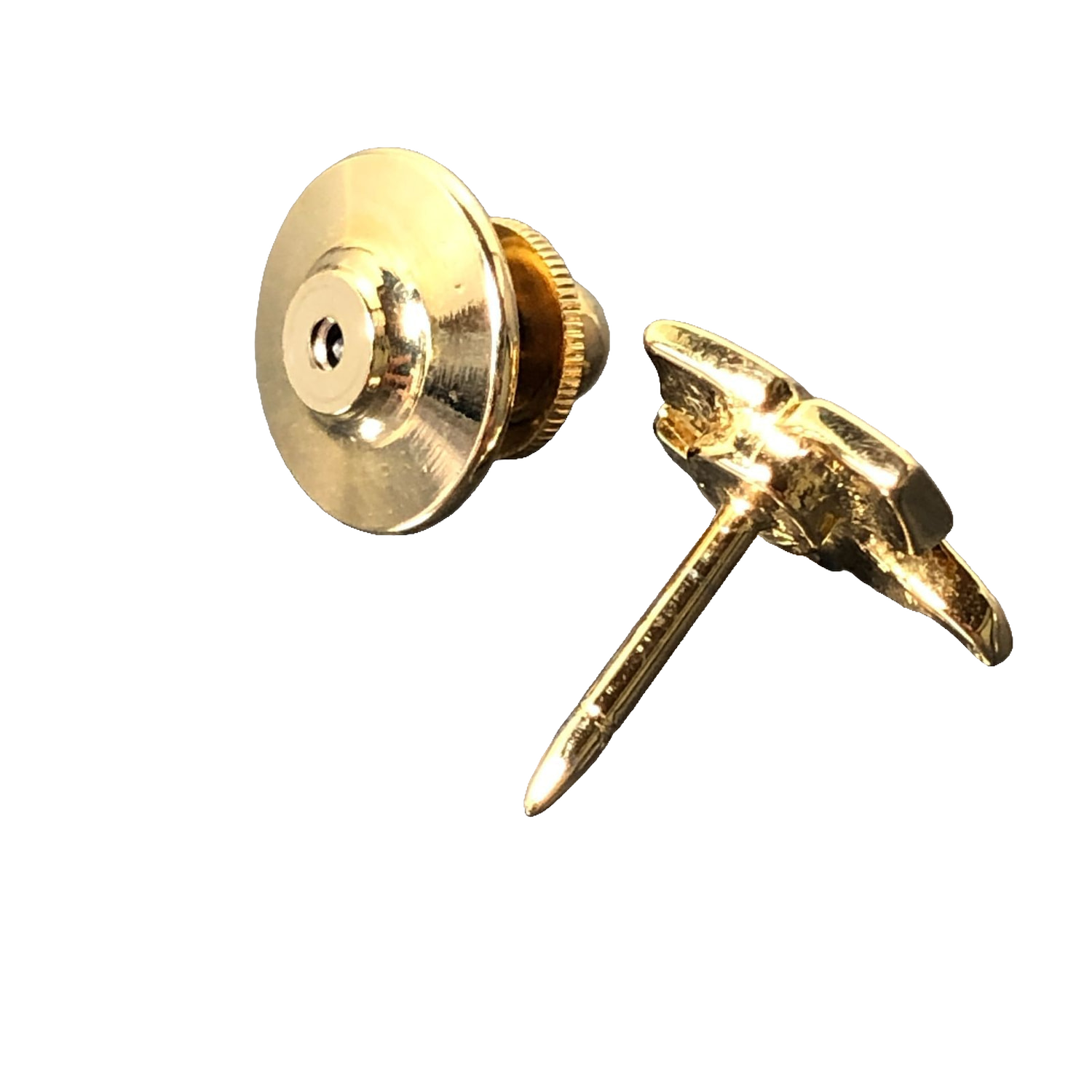 Courreges Pin Gold Vintage Logo Lapel Badge Clutch Back Charm