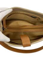 Ungaro Beige Canvas & Leather Shoulder Bag