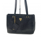 COURRÈGES Sac cabas noir pour femme cuir grainé ancien logo wnametag