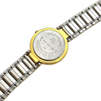 COURRÈGES Montre cadrant echec bicolor or et argent femme