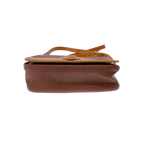 COURRÈGES Sacoche bandoulière cuir marron et cuir Camel
