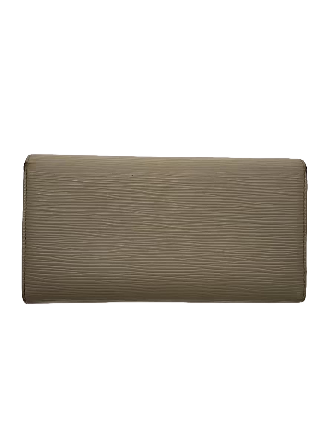 LOUIS VUITTON Portefeuille long Sarah cuir Épi beige quincaillerie dorée