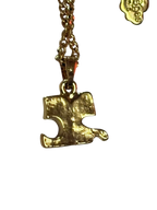 Courreges Gold Tone Logo Pendant Necklace