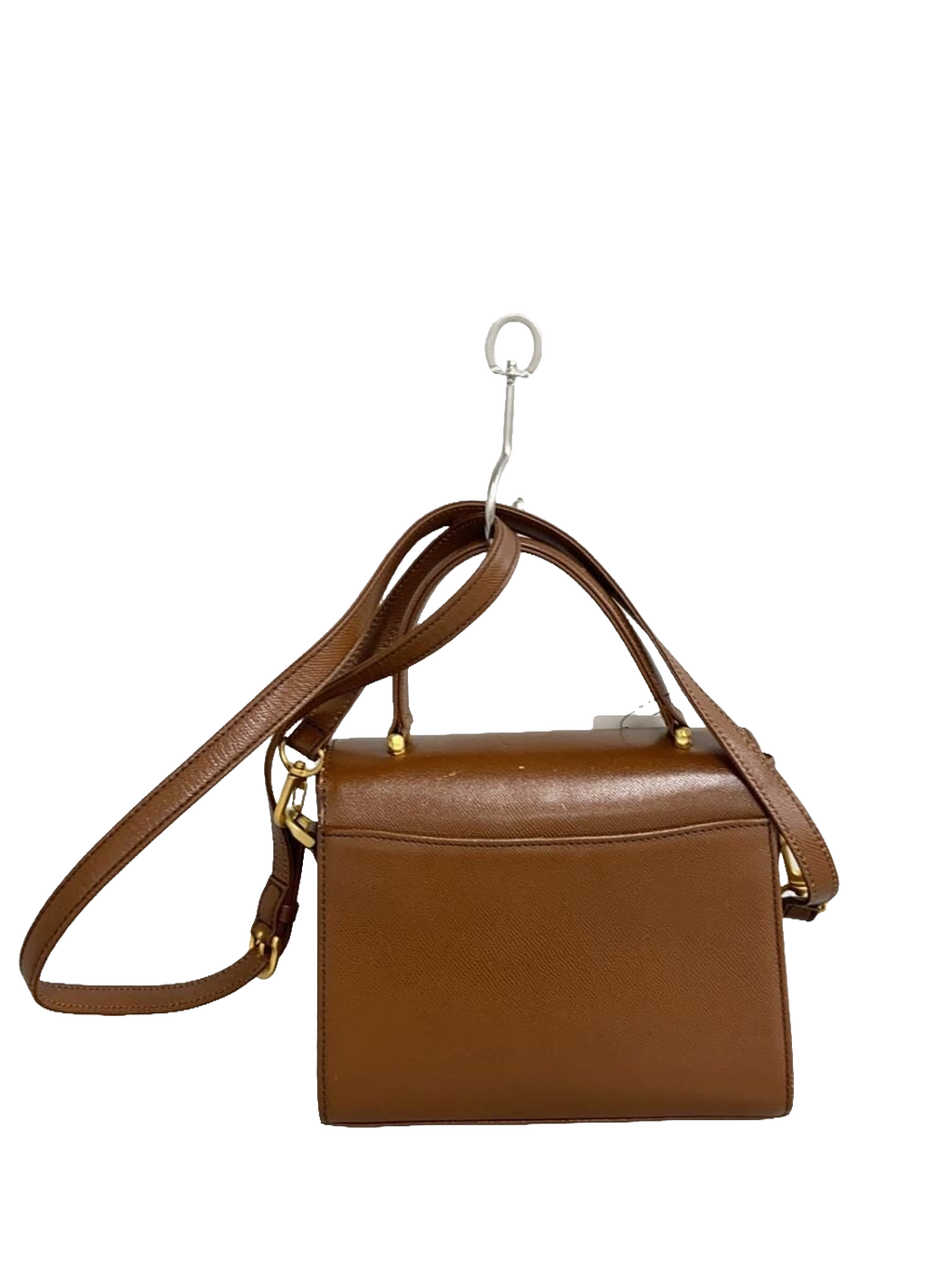UNGARO Sac bandoulière cuir marron doré fermoir fleur