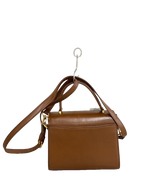 UNGARO Sac bandoulière cuir marron doré fermoir fleur